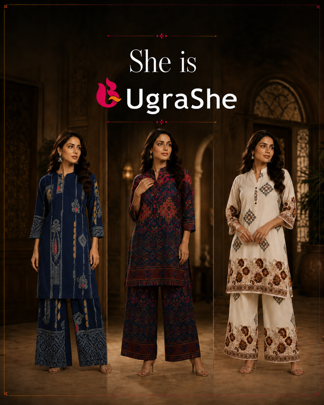 She is UgraShe — three premium co-ord sets from the collection